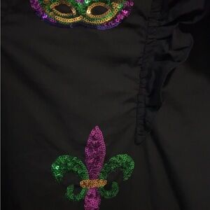 Black Dress with Sequin Mask and Fleur-de-lis